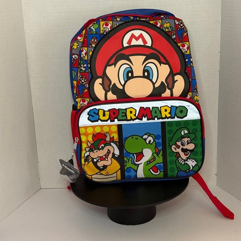Brand New Super Mario Kids' 14.4L Single Backpack - Blue